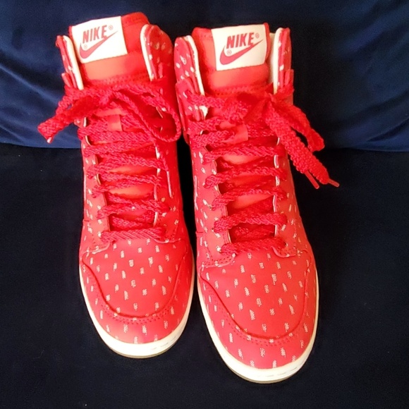 Nike Shoes - Red Nike Ski-hi dunks (wedge) worn once